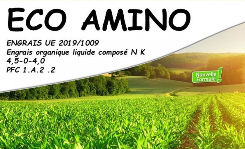 ECO AMINO Engrais organique liquide à base d&#039;acides aminés et de potasse composé N K (4,5-0-4,0)