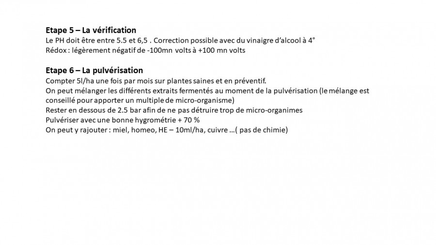 Recette extrait fermentés et protocole d&#039;application
