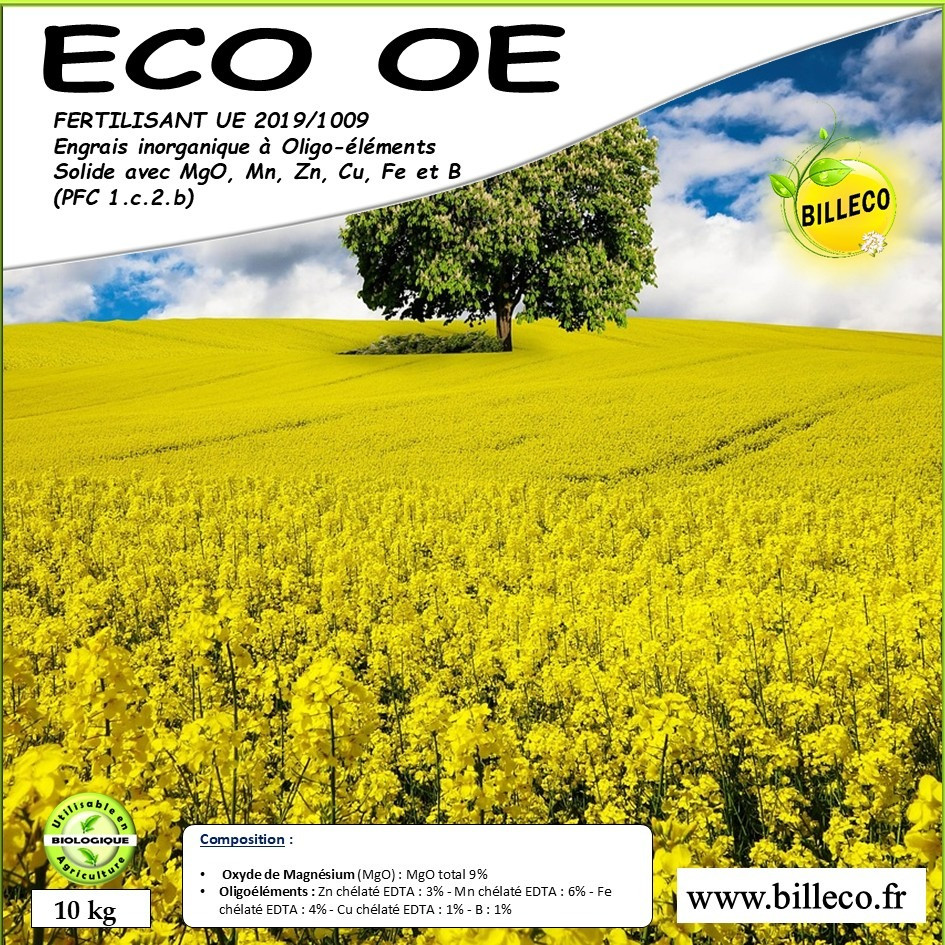 ECO OE - Ferttilisant UE 2019:1009 / Engrais inorganique composé d&#039;Oligoéléments solide avec MgP, Mn, Zn, Cu, Fe et B
