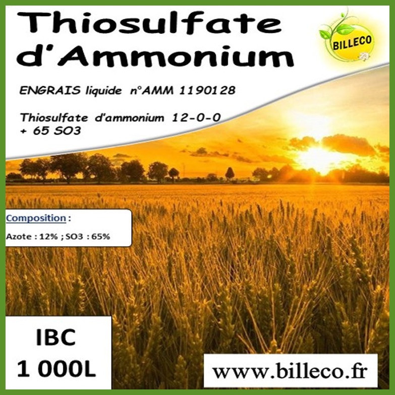 THIOSULFATE - Engrais liquide n°AMM 1190128 / Thiosulfate d&#039;Ammonium 12-0-0 +65 SO3