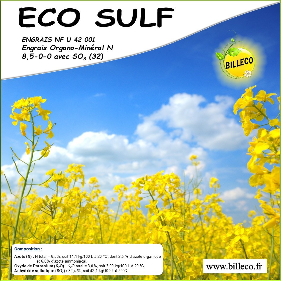 ECO SULF - Engrais NF U42 001 / Engrais organo-minéral N8,5-0-3 avec SO3 (32)
