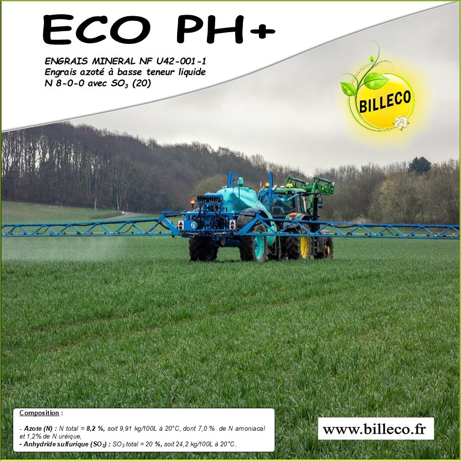 ECO PH + - Engrais minéral NF U42-001-1 / Engrais azoté à basse teneur liquide N 8-0-0 avec SO3 (20)