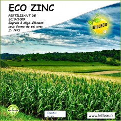 ECO ZINC - Fertilisant UE 2019/1009 / Engrais à oligo-élément sous forme de sel avec Zn (47) (PFC 1.c.2.a)