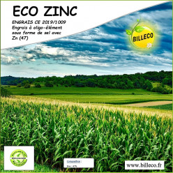ECO ZINC - Engrais CE 2019/1009 / Engrais à oligo-élément sous forme de sel avec Zn (47) (PFC 1.c.2.a)