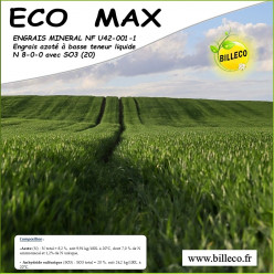 ECO MAX - ENGRAIS MINERAL NF U42-001-1 Engrais azoté à basse teneur liquide N 8-0-0 avec SO3 (20)